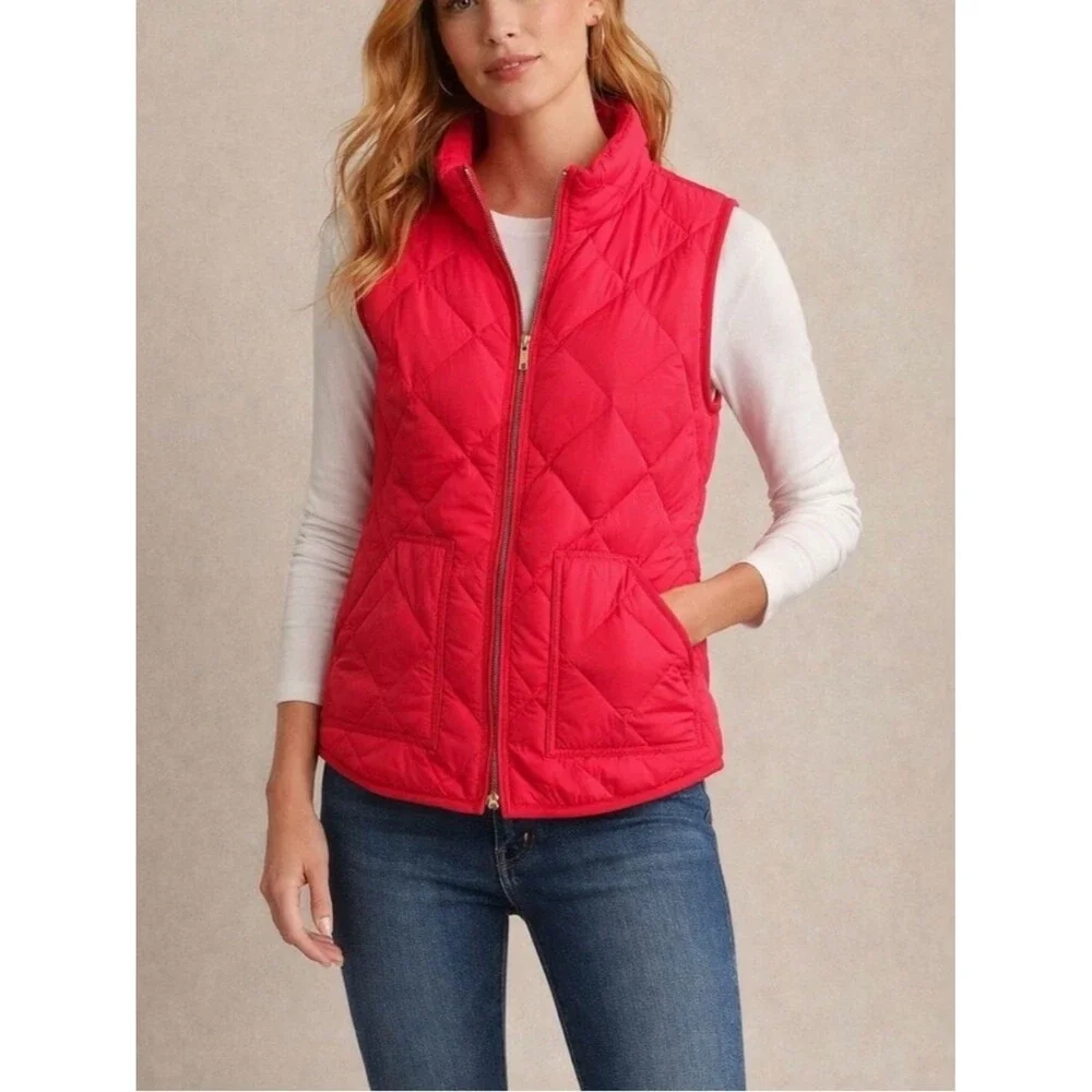 Quilted J. Crew Coral Women's Puffer Vest